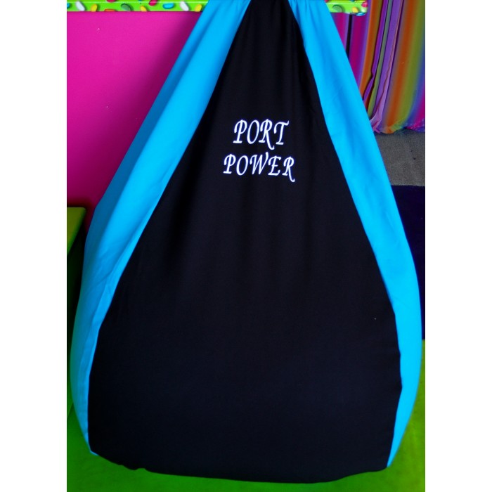 Port Adelaide Power Footy Bean Bag approx (1.1m x 80cm) Jelly Beanz